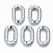 CCB Plastic Linkings Rings, Quick Link Connectors, For Jewelry Cable Chains Making, Twist Oval, Platinum, 30x19.5x4mm, Inner Diameter: 18.5x8mm(CCB-N005-009C-01P)