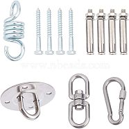 201 Stainless Steel Swing Hook, Yoga Fixed Plate Accessories, with 304 Stainless Steel Lock, Screws for Swing Sporting Goods, Stainless Steel Color, 89.5x43mm, Hole: 8.5mm(STAS-WH0023-78)