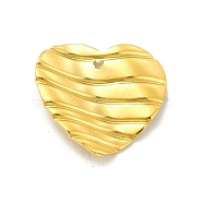 Ion Plating(IP) 201 Stainless Steel Pendants, Heart Charm, Golden, 16.5x18x1mm, Hole: 1.2mm(STAS-G296-09G)