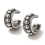 316 Surgical Stainless Steel Cuff Earrings, Non Piercing Earrings, Antique Silver, 15x14x7mm(EJEW-D096-01E-AS)