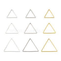 Brass Linking Rings, Plated, Triangle, Mixed Color, 13~23.5x15~27x0.8~1mm, Inner Diameter: 11~22x12~24mm, 90pcs/box(KK-CD0001-14)
