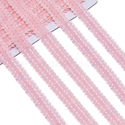 20M Polyester Stretch Frilly Edge Lace Ribbon, Flower Picot Edged Elastic Trimming, for Clothes Sewing, Pink, 20mm, about 21.87 Yards(20m)/Bag(OCOR-GF0003-37C)