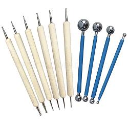 Professional DIY Stainless Steel Polymer Clay Tools, Stainless Steel Color, 12.5~13.3cmx6~8mm, 10pcs/set(X-TOOL-WH0044-04)