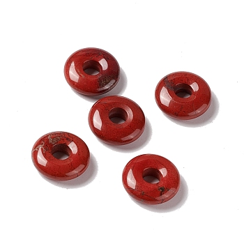 Natural Red Jasper Pendants, Donut/Pi Disc Charm Charm, 20x5~7mm, Hole: 6mm