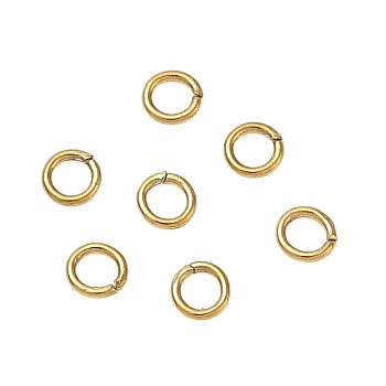 304 Stainless Steel Open Jump Rings, Real 18K Gold Plated, 3.5x0.6mm, Inner Diameter: 2.1mm, 22 Gauge