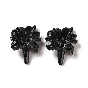 Synthetic Coral Beads, Dyed, Flower, Black, 32x23.5x9.5mm, Hole: 1.2mm