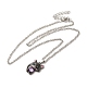 Alloy Rhinestone Cat Pendant Necklace(NJEW-A017-01P-02)-2