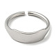 304 Stainless Steel Blank Rectangle Open Cuff Rings for Women(RJEW-D022-02P)-2