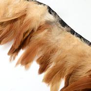 Fashion Feather Cloth Strand Costume Accessories, Sandy Brown, 110~300x28~62mm, about 10yard/bag(FIND-Q040-07D)