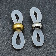 Eco-Friendly Eyeglass Holders, Glasses Rubber Loop Ends, with Brass Findings, Clear, Mixed Color, 20x6mm, Hole: 2.5x5mm(KK-G351-12-B)