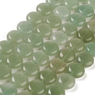 Natural Green Aventurine Beads Strands, Flat Round, 14.6~15.5x6~6.5mm, Hole: 0.8mm, about 27pcs/strand, 15.59''~15.87''(39.6~40.3cm)(G-M403-C10-02)