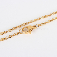 304 Stainless Steel Unisex Cable Chain for Necklace, with Lobster Claw Clasps, Golden, 19.7 inch(50cm)x0.19x0.05cm(STAS-P045-01G-B)