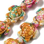 Spray Painted Synthetic Turquoise Beads Strands, Turtle, Fuchsia, 17x14x6mm, Hole: 1.4mm, about 23pcs/strand, 14.96~15.16''(38~38.5cm)(G-E617-A02-01)