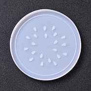 Silicone Cup Mat Molds, Resin Casting Molds, For UV Resin, Epoxy Resin Craft Making, Flat Round, Dragon Fruit, White, 124x9mm, Inner Diameter: 119mm(DIY-H154-03B)