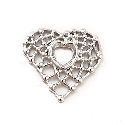 304 Stainless Steel Pendants, Hollow Out Heart Charms, Stainless Steel Color, 23x24x2.5mm, Hole: 5x5mm(STAS-F282-14P)