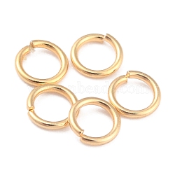 Rack Plating Brass Jump Rings, Open Jump Rings, Long-Lasting Plated, Real 24K Gold Plated, 4x0.6mm, Inner Diameter: 2.8mm(KK-O139-18C-G)