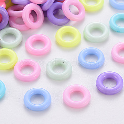 Opaque Acrylic Linking Rings, Dyed, Ring, Mixed Color, 10x2mm, Inner Diameter: 5mm, about 3650pcs/500g(MACR-S373-30H)