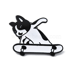 Enamel Pin, Alloy Brooches for Backpack Clothes, Cadmium Free & Lead Free, Cat, Black, 21x27x1.5mm(JEWB-P038-13A-EB)