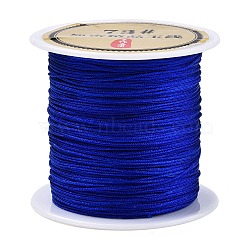40 Yards Nylon Chinese Knot Cord, Nylon Jewelry Cord for Jewelry Making, Blue, 0.6mm(NWIR-C003-01B-02)