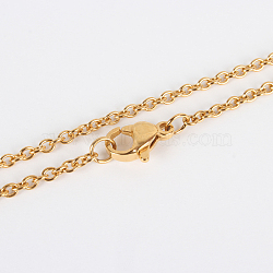 304 Stainless Steel Unisex Cable Chain for Necklace, with Lobster Claw Clasps, Golden, 19.7 inch(50cm)x0.19x0.05cm(STAS-P045-01G-B)