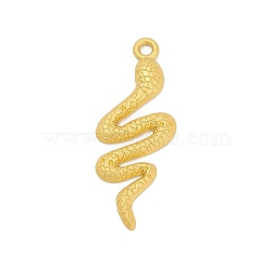 Rack Plating Alloy Pendants, Cadmium Free & Lead Free, Snake, Matte Gold Color, 39x15x2.5mm, Hole: 2mm(PALLOY-D369-24MG-02)