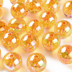 Transparent Acrylic Beads, AB Color Plated, Round, Orange, 20x19mm, Hole: 3mm, about 111pcs/500g(MACR-S370-B20-724)