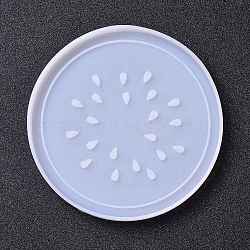 Silicone Cup Mat Molds, Resin Casting Molds, For UV Resin, Epoxy Resin Craft Making, Flat Round, Dragon Fruit, White, 124x9mm, Inner Diameter: 119mm(DIY-H154-03B)