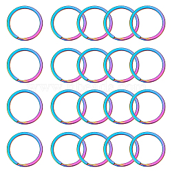 20Pcs 304 Stainless Steel Split Key Rings, Stainless Steel Color, 25x2mm(FIND-UN0003-53)