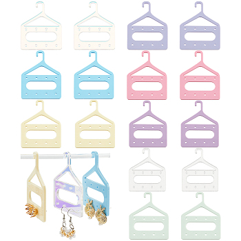 Elite 32Pcs 8 Colors 8-Hole Mini Acrylic Earring Hanger, Earring Display Accessories, for Earring Organizer Holder, Mixed Color, 6.9x5.45x0.3cm, Hole: 2mm, 4pcs/color