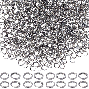 1000Pcs 304 Stainless Steel Split Rings, Double Loops Jump Rings, Stainless Steel Color, 24 Gauge, 5x1mm, Inner Diameter: 3.8mm, Single Wire: 0.5mm