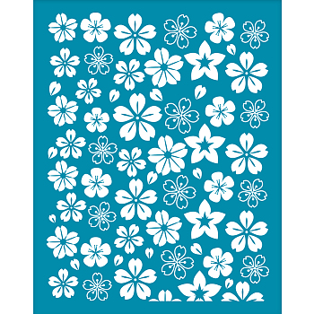 Silk Screen Printing Stencil, for Painting on Wood, DIY Decoration T-Shirt Fabric, Sakura Pattern, 100x127mm
