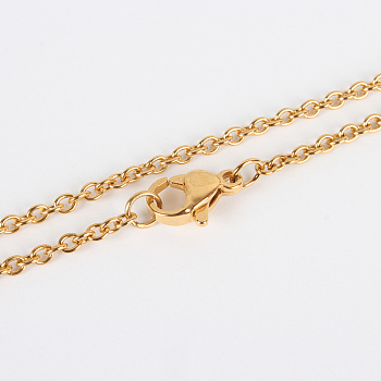 304 Stainless Steel Unisex Cable Chain for Necklace, with Lobster Claw Clasps, Golden, 19.7 inch(50cm)x0.19x0.05cm