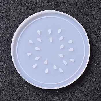 Silicone Cup Mat Molds, Resin Casting Molds, For UV Resin, Epoxy Resin Craft Making, Flat Round, Dragon Fruit, White, 124x9mm, Inner Diameter: 119mm