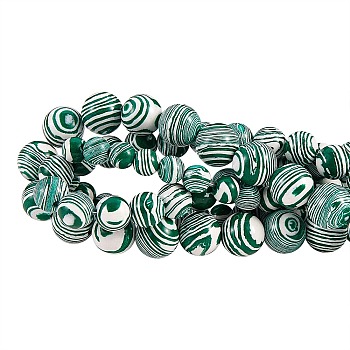 3 Strands 3 Style Synthetic Malachite Beads Strands, Dyed, Round, Green, 1 strand/style