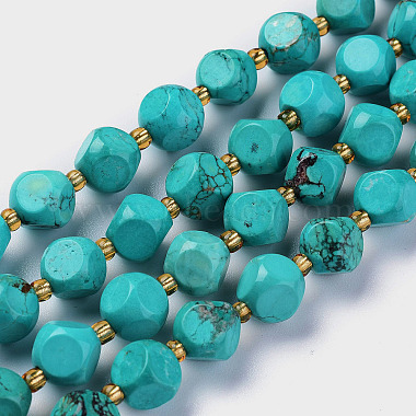 Turquoise Dice Howlite Beads