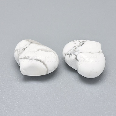 Natural Howlite Heart Palm Stone(G-F637-11J)-2