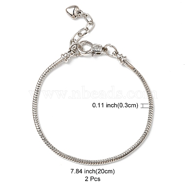 2Pcs Brass European Style Bracelets For Jewelry Making(KK-YW0001-55)-3
