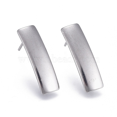 Stainless Steel Color Rectangle 304 Stainless Steel Stud Earring Findings