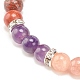 Bracelet de perles rondes en améthyste naturelle et pierres précieuses pour femme(BJEW-JB08336-03)-4