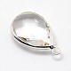 Silver Color Plated Brass Glass Teardrop Pendants(GLAA-J017A-S)-4