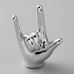 Porcelain Hand Display Ornaments, Jewelry Bracelet Necklace Ring Stand Holder, Photo Props, Silver, 2.64x5.6x7.46cm(ODIS-WH0030-62C)