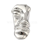 304 Stainless Steel Big Pendants, Abstract Face  Charms, Stainless Steel Color, 79x41x11mm, Hole: 2mm(STAS-Z192-03P)