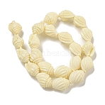 Synthetic Coral Carved Beads Strands, Dyed, Spiral Shell Shape, Beige, 17.5x12.5x11mm, Hole: 1.4mm, about 22pcs/strand, 14.57''(37cm)(CORA-I023-07F)