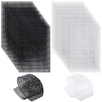 30Pcs 2 Colors PE Mesh Canvas Sheets, for Embroidery, Acrylic Yarn Crafting, Knit and Crochet Projects, Rectangle, Mixed Color, 302~305x203~205x1mm, 15pcs/color (AJEW-WR0003-60)