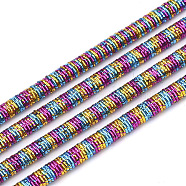 Polyester & Cotton Cords, with Iron Chain inside, Colorful, 4mm, about 54.68 yards(50m)/bundle(MCOR-T001-4mm-10)