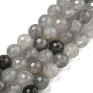 Natural Cloudy Quartz Beads Strands, (128 Facets)Faceted, Round, Round, 8mm, Hole: 1mm, about 45pcs/strand, 14.57 inch(37cm)(G-E571-A08-02)