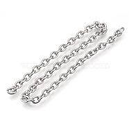 Stainless Steel Cable Chains, Unwelded, with Spool, Stainless Steel Color, 6x4.5x1.2mm, about 82.02 Feet(25m)/roll(CHS-Q001-26)