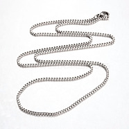 316 Surgical Stainless Steel Venetian Chains Necklaces, Stainless Steel Color, 27 inch(68.58cm)(NJEW-JN01293-04)