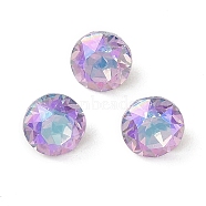 Glass Rhinestone Cabochons, Flat Back & Back Plated, Faceted, Diamond, Vitrail Light, 6x4.5mm(RGLA-L029-09A-VLSI)