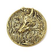 Retro Antique Golden Animal Alloy Brooches for Backpack Clothes, Wolf, 36mm(JEWB-S040-02B-AG)